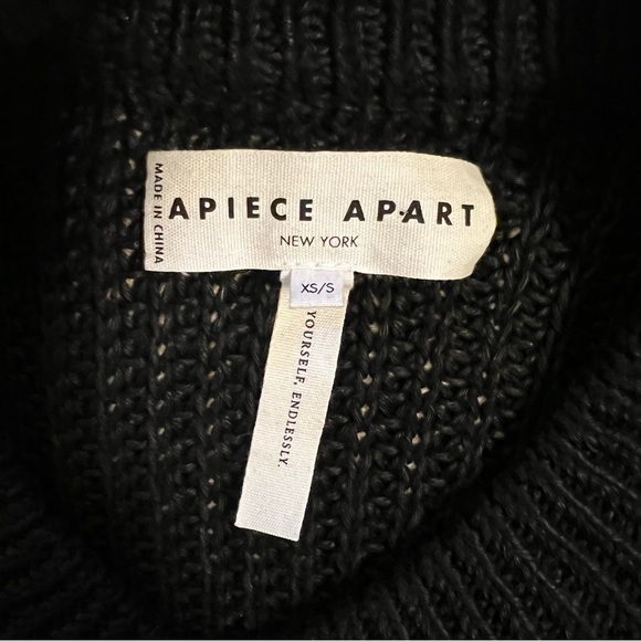 Apiece Apart Black Knit Crew Neck Sweater - Picture 2 of 5